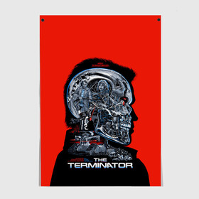 Постер с принтом The Terminator в Рязани, 100% бумага
 | бумага, плотность 150 мг. Матовая, но за счет высокого коэффициента гладкости имеет небольшой блеск и дает на свету блики, но в отличии от глянцевой бумаги не покрыта лаком | arnold | connor | john | robot | schwarzenegger | skynet | t 800 | terminator | арнольд | джон | коннор | ликвидатор | небесная | робот | сеть | скайнет | терминатор | шварценеггер