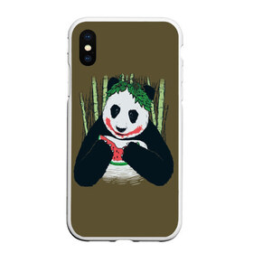 Чехол для iPhone XS Max матовый с принтом Panda в Рязани, Силикон | Область печати: задняя сторона чехла, без боковых панелей | animal | арбуз | бамбук | животное | панда