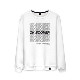 Мужской свитшот хлопок с принтом OK BOOMER (BLACK) в Рязани, 100% хлопок |  | boomer | boomers | generation | internet | meme | ok | ok boomer | young | бумеры | зумеры | интернет | мем | молодежь | ок | ок бумер | окей бумер | поколение