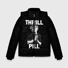 Зимняя куртка для мальчиков 3D с принтом Thrill pill в Рязани, ткань верха — 100% полиэстер; подклад — 100% полиэстер, утеплитель — 100% полиэстер | длина ниже бедра, удлиненная спинка, воротник стойка и отстегивающийся капюшон. Есть боковые карманы с листочкой на кнопках, утяжки по низу изделия и внутренний карман на молнии. 

Предусмотрены светоотражающий принт на спинке, радужный светоотражающий элемент на пуллере молнии и на резинке для утяжки | pill | thrill | thrill pill | пилл | тимур самедов | трилл | трилл пилл