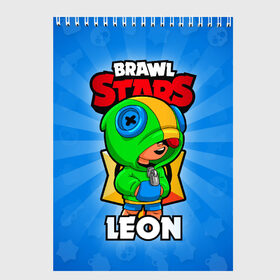 Скетчбук с принтом BRAWL STARS LEON в Рязани, 100% бумага
 | 48 листов, плотность листов — 100 г/м2, плотность картонной обложки — 250 г/м2. Листы скреплены сверху удобной пружинной спиралью | brawl stars | brawl stars leon | brawler | leon | бравл старз | бравлер | леон