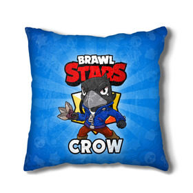 Подушка 3D с принтом BRAWL STARS CROW в Рязани, наволочка – 100% полиэстер, наполнитель – холлофайбер (легкий наполнитель, не вызывает аллергию). | состоит из подушки и наволочки. Наволочка на молнии, легко снимается для стирки | brawl stars | brawl stars crow | brawler | crow | бравл старз | бравлер | ворон