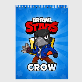 Скетчбук с принтом BRAWL STARS CROW в Рязани, 100% бумага
 | 48 листов, плотность листов — 100 г/м2, плотность картонной обложки — 250 г/м2. Листы скреплены сверху удобной пружинной спиралью | brawl stars | brawl stars crow | brawler | crow | бравл старз | бравлер | ворон