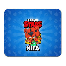 Коврик для мышки прямоугольный с принтом BRAWL STARS NITA в Рязани, натуральный каучук | размер 230 х 185 мм; запечатка лицевой стороны | brawl stars | brawl stars nita | brawler | nita | бравл старз | бравлер | нита