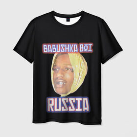 Мужская футболка 3D с принтом A$AP Rocky x SVMOSCOW Babushka в Рязани, 100% полиэфир | прямой крой, круглый вырез горловины, длина до линии бедер | asap | babushka boi | rocky | svmoscow