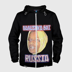 Мужская ветровка 3D с принтом A$AP Rocky x SVMOSCOW Babushka в Рязани, 100% полиэстер | подол и капюшон оформлены резинкой с фиксаторами, два кармана без застежек по бокам, один потайной карман на груди | Тематика изображения на принте: asap | babushka boi | rocky | svmoscow