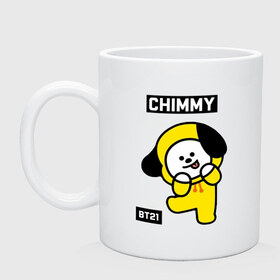 Кружка с принтом CHIMMY BT21 в Рязани, керамика | объем — 330 мл, диаметр — 80 мм. Принт наносится на бока кружки, можно сделать два разных изображения | Тематика изображения на принте: bt21 | bts | chimmy | cooky | koya | love yourself. | mang | rj | shooky | tata | бт21 | бтс