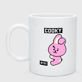 Кружка с принтом COOKY BT21 в Рязани, керамика | объем — 330 мл, диаметр — 80 мм. Принт наносится на бока кружки, можно сделать два разных изображения | Тематика изображения на принте: bt21 | bts | chimmy | cooky | koya | love yourself. | mang | rj | shooky | tata | бт21 | бтс