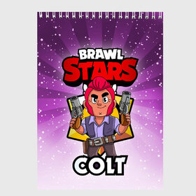 Скетчбук с принтом BRAWL STARS COLT в Рязани, 100% бумага
 | 48 листов, плотность листов — 100 г/м2, плотность картонной обложки — 250 г/м2. Листы скреплены сверху удобной пружинной спиралью | brawl stars | brawl stars colt | brawler | colt | бравл старз | бравлер | кольт