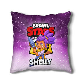 Подушка 3D с принтом BRAWL STARS SHELLY в Рязани, наволочка – 100% полиэстер, наполнитель – холлофайбер (легкий наполнитель, не вызывает аллергию). | состоит из подушки и наволочки. Наволочка на молнии, легко снимается для стирки | brawl stars | brawl stars shelly | brawler | shelly | бравл старз | бравлер | шелли