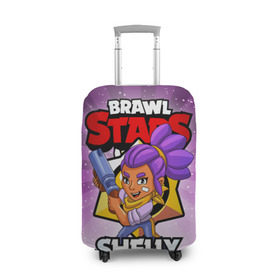 Чехол для чемодана 3D с принтом BRAWL STARS SHELLY в Рязани, 86% полиэфир, 14% спандекс | двустороннее нанесение принта, прорези для ручек и колес | brawl stars | brawl stars shelly | brawler | shelly | бравл старз | бравлер | шелли