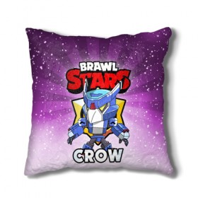 Подушка 3D с принтом BRAWL STARS CROW в Рязани, наволочка – 100% полиэстер, наполнитель – холлофайбер (легкий наполнитель, не вызывает аллергию). | состоит из подушки и наволочки. Наволочка на молнии, легко снимается для стирки | brawl stars | brawl stars crow | brawler | crow | бравл старз | бравлер | ворон