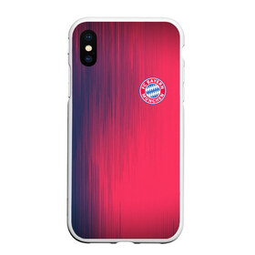 Чехол для iPhone XS Max матовый с принтом FC Bayern Munchen (Bavaria) в Рязани, Силикон | Область печати: задняя сторона чехла, без боковых панелей | fc bayern munchen | бавария | геометрия | спорт | текстура | футбол