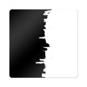 Магнит виниловый Квадрат с принтом Черным по белому в Рязани, полимерный материал с магнитным слоем | размер 9*9 см, закругленные углы | black | white | белый | инь | чб | черный | янь