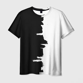Мужская футболка 3D с принтом Черным по белому в Рязани, 100% полиэфир | прямой крой, круглый вырез горловины, длина до линии бедер | black | white | белый | инь | чб | черный | янь