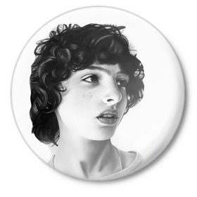 Значок с принтом finn wolfhard в Рязани,  металл | круглая форма, металлическая застежка в виде булавки | finn wolfhard | очень странные дела | финн вулфард