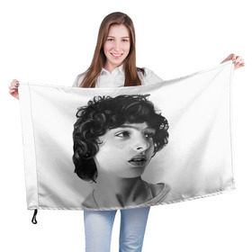 Флаг 3D с принтом finn wolfhard в Рязани, 100% полиэстер | плотность ткани — 95 г/м2, размер — 67 х 109 см. Принт наносится с одной стороны | finn wolfhard | очень странные дела | финн вулфард