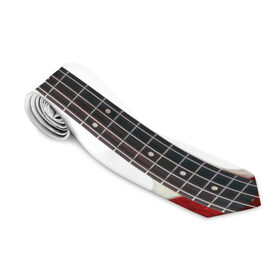 Галстук 3D с принтом Бас-гитара в Рязани, 100% полиэстер | Длина 148 см; Плотность 150-180 г/м2 | Тематика изображения на принте: бас гитара | музыкальный инструмент