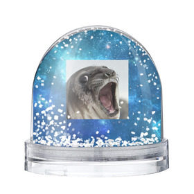 Снежный шар с принтом Тюлень в Рязани, Пластик | Изображение внутри шара печатается на глянцевой фотобумаге с двух сторон | животное | забавный | мем | тюлень | я