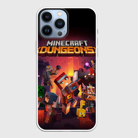 Чехол для iPhone 13 Pro Max с принтом Minecraft Dungeons в Рязани,  |  | dungeons | games | minecraft | mojang | игры | майнкрафт | подземелья | ремесло | шахтер