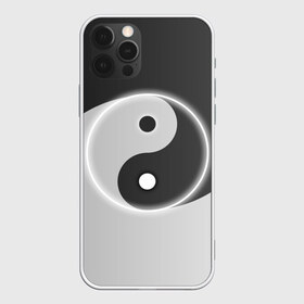 Чехол для iPhone 12 Pro Max с принтом Инь - янь (с двух сторон) в Рязани, Силикон |  | Тематика изображения на принте: black | signs | white. | ying   yang | белый | знаки | инь   янь | чёрный