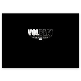 Поздравительная открытка с принтом Volbeat в Рязани, 100% бумага | плотность бумаги 280 г/м2, матовая, на обратной стороне линовка и место для марки
 | Тематика изображения на принте: groove metal | hardcore | psychobilly | rebound | replay | rewind | volbeat | волбит