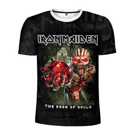 Мужская футболка 3D спортивная с принтом Iron Maiden в Рязани, 100% полиэстер с улучшенными характеристиками | приталенный силуэт, круглая горловина, широкие плечи, сужается к линии бедра | heavy metal | iron maiden | metal | айрон мейден | группы | метал | музыка | рок | хеви метал