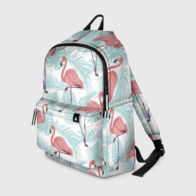 Рюкзак 3D с принтом Тропический арт в Рязани, 100% полиэстер | лямки с регулируемой длиной, сверху петелька, чтобы рюкзак можно было повесить на вешалку. Основное отделение закрывается на молнию, как и внешний карман. Внутри два дополнительных кармана, один из которых закрывается на молнию. По бокам два дополнительных кармашка | animal | bird | flamingo | pink | pnik flamingo | животные | птицы | розовый | розовый фламинго | фламинго