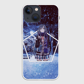 Чехол для iPhone 13 mini с принтом Snow Bunny Girl в Рязани,  |  | no yume wo minai | seishun buta yarou | wa bunny girl senpai | аниме | глупый | девочки зайки | девушка | зима | манга | мечту | не понимает | ночь | парк | свет | свин | снег | этот