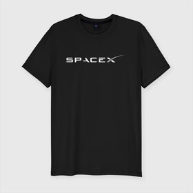 Мужская футболка хлопок Slim с принтом SPACEX - ИЛОН МАСК (НА СПИНЕ). в Рязани, 92% хлопок, 8% лайкра | приталенный силуэт, круглый вырез ворота, длина до линии бедра, короткий рукав | Тематика изображения на принте: elon musk | spacex | американский предприниматель | изобретатель | илон маск | инвестор | инженер