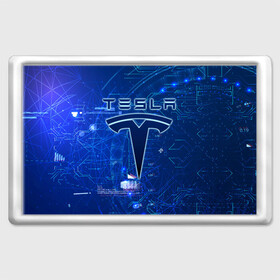 Магнит 45*70 с принтом Tesla в Рязани, Пластик | Размер: 78*52 мм; Размер печати: 70*45 | cybertruck | elon reeve musk | model 3 | pickup | tech | technology | tesla | грузовик | илон маск | кибер | моторс | пикап | тесла