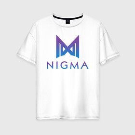 Женская футболка хлопок Oversize с принтом Nigma esports в Рязани, 100% хлопок | свободный крой, круглый ворот, спущенный рукав, длина до линии бедер
 | gh | kuroky | mind_control | miracle | nigma | w33 | виха | гх | джиейч | дота | дота 2 | игра | интернешнл | киберспорт | куро | майнд контрол | миракл | нигма