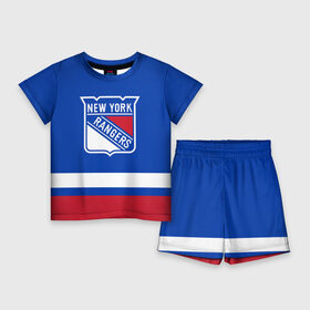 Детский костюм с шортами 3D с принтом Нью Йорк Рейнджерс НХЛ в Рязани,  |  | hockey | new york | new york rangers | nhl | rangers | usa | нхл | нью йорк | нью йорк рейнджерс | рейнджерс | спорт | сша | хоккей | шайба