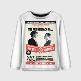 Детский лонгслив 3D с принтом The reichenbach fall в Рязани, 100% полиэстер | длинные рукава, круглый вырез горловины, полуприлегающий силуэт
 | 221b | bbc | benedict cumberbatch | john watson | mark gatiss | martin freeman | sherlock holmes | steven moffat | бейкер | джон ватсон | мориарти | стрит | шерлок