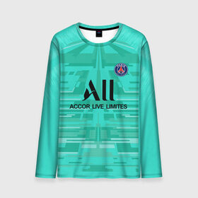 Мужской лонгслив 3D с принтом Navas GK away 19-20 в Рязани, 100% полиэстер | длинные рукава, круглый вырез горловины, полуприлегающий силуэт | champions | france | jordan | league | navas | paris | psg | лига чемпионов | навас | париж | псж