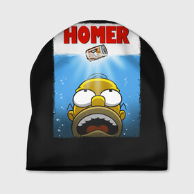 Шапка 3D с принтом Homer в Рязани, 100% полиэстер | универсальный размер, печать по всей поверхности изделия | Тематика изображения на принте: bart | beer | family | homer | jaws | lisa | maggie | marge | shark | simpson | simpsons | thesimpsons | акула | барт | гомер | лиза | мардж | мегги | семья | симпсоны | челюсти