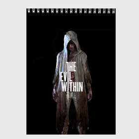 Скетчбук с принтом The evil within в Рязани, 100% бумага
 | 48 листов, плотность листов — 100 г/м2, плотность картонной обложки — 250 г/м2. Листы скреплены сверху удобной пружинной спиралью | Тематика изображения на принте: theevilwithin | игра | рувик | хоррор