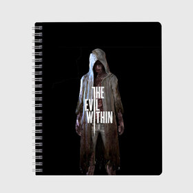 Тетрадь с принтом The evil within в Рязани, 100% бумага | 48 листов, плотность листов — 60 г/м2, плотность картонной обложки — 250 г/м2. Листы скреплены сбоку удобной пружинной спиралью. Уголки страниц и обложки скругленные. Цвет линий — светло-серый
 | Тематика изображения на принте: theevilwithin | игра | рувик | хоррор