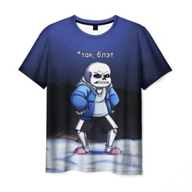 Мужская футболка 3D с принтом UNDERTALE ТАК БЛЭТ в Рязани, 100% полиэфир | прямой крой, круглый вырез горловины, длина до линии бедер | Тематика изображения на принте: 