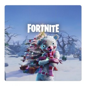 Магнитный плакат 3Х3 с принтом Fortnite Новогодний в Рязани, Полимерный материал с магнитным слоем | 9 деталей размером 9*9 см | Тематика изображения на принте: christmas | epic games | fortnite | игры | новый год | рождество | фортнайт