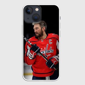 Чехол для iPhone 13 mini с принтом Александр Овечкин в Рязани,  |  | capitals | hockey | nhl | ovechkin | washington | washington capitals | александр овечкин | вашингтон | вашингтон кэпиталз | кэпиталз | нхл | овечкин | хоккей