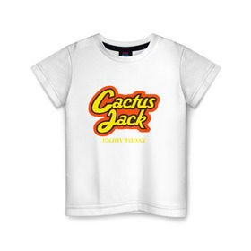 Детская футболка хлопок с принтом Cactus Jack в Рязани, 100% хлопок | круглый вырез горловины, полуприлегающий силуэт, длина до линии бедер | reeses puffs | travis scott | джэк | кактус | трэвис скотт