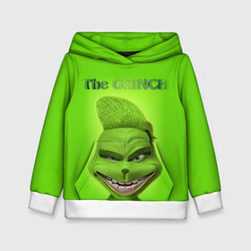 Детская толстовка 3D с принтом Grinch Face в Рязани, 100% полиэстер | двухслойный капюшон со шнурком для регулировки, мягкие манжеты на рукавах и по низу толстовки, спереди карман-кенгуру с мягким внутренним слоем | christmas | claus | grinch stole | how the | jingle | merry | santa | гринч | гуманоид | диккенс | ктоград | олени | рождество | снежинки | чарльз