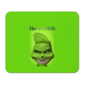 Коврик для мышки прямоугольный с принтом Grinch Face в Рязани, натуральный каучук | размер 230 х 185 мм; запечатка лицевой стороны | Тематика изображения на принте: christmas | claus | grinch stole | how the | jingle | merry | santa | гринч | гуманоид | диккенс | ктоград | олени | рождество | снежинки | чарльз