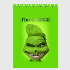 Скетчбук с принтом Grinch Face в Рязани, 100% бумага
 | 48 листов, плотность листов — 100 г/м2, плотность картонной обложки — 250 г/м2. Листы скреплены сверху удобной пружинной спиралью | christmas | claus | grinch stole | how the | jingle | merry | santa | гринч | гуманоид | диккенс | ктоград | олени | рождество | снежинки | чарльз