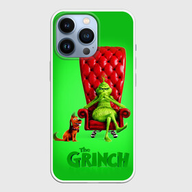 Чехол для iPhone 13 Pro с принтом The Grinch в Рязани,  |  | Тематика изображения на принте: christmas | claus | grinch stole | how the | jingle | merry | santa | гринч | гуманоид | диккенс | ктоград | олени | рождество | снежинки | чарльз