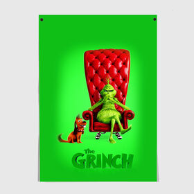 Постер с принтом The Grinch в Рязани, 100% бумага
 | бумага, плотность 150 мг. Матовая, но за счет высокого коэффициента гладкости имеет небольшой блеск и дает на свету блики, но в отличии от глянцевой бумаги не покрыта лаком | christmas | claus | grinch stole | how the | jingle | merry | santa | гринч | гуманоид | диккенс | ктоград | олени | рождество | снежинки | чарльз