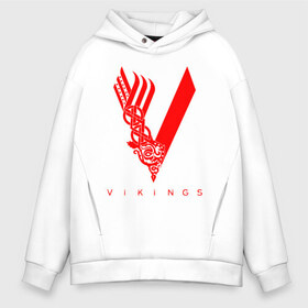 Мужское худи Oversize хлопок с принтом VIKINGS в Рязани, френч-терри — 70% хлопок, 30% полиэстер. Мягкий теплый начес внутри —100% хлопок | боковые карманы, эластичные манжеты и нижняя кромка, капюшон на магнитной кнопке | series | series vikings | vikings | викинги | сериал | сериал викинги