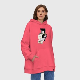 Худи SuperOversize хлопок с принтом woman yelling at cat в Рязани, 70% хлопок, 30% полиэстер, мягкий начес внутри | карман-кенгуру, эластичная резинка на манжетах и по нижней кромке, двухслойный капюшон
 | mem | woman yelling at cat | женщина кричит на кота | мем