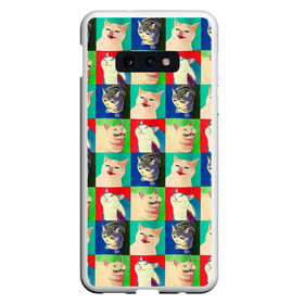 Чехол для Samsung S10E с принтом mem cats в Рязани, Силикон | Область печати: задняя сторона чехла, без боковых панелей | mem cats | винтаж | интернет прикол | мемы про котов | ретро